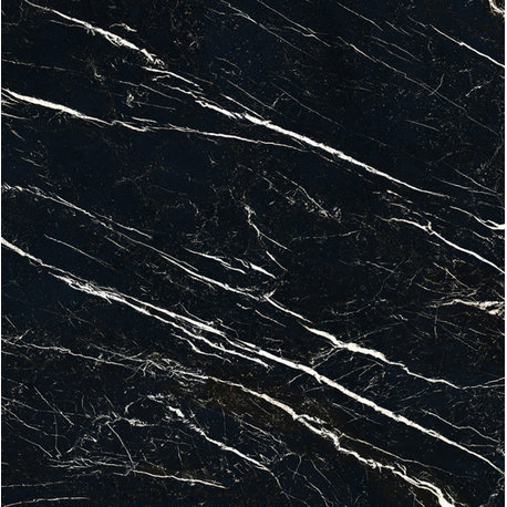 Marquina Black Marble Look Rectified Porcelain Tile Premium Polished, 40"x40"