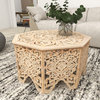 Eclectic White Wood Coffee Table 560061