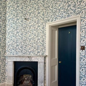 Chelsea Textiles Toile De Joie Antique Blue Wallpaper