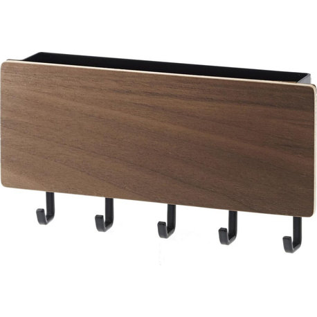 Rin Magnetic Key Rack W/ Tray, Brown