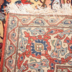 Restoration of this rare antique handmade silk and wool Persian carpet. - Floor Rugs