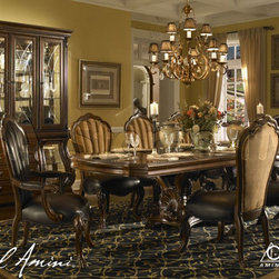 "Michael Amini" Royal Sable 9 PC Dining Set, Palace Gates Collection - Furniture