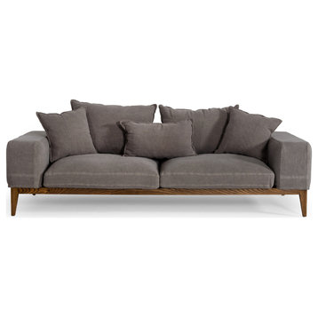 Divani Casa Corina Modern Grey Fabric Sofa
