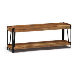 Alaterre Furniture - Alaterre Ryegate Natural Live Edge Solid Wood with Metal 48 Bench in Natural - Accent And Storage Benches