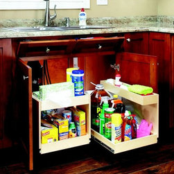Pull Out Shelves with Risers - Kitchen Drawer Organizers