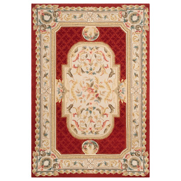 Safavieh Easy Care Collection EZC755 Rug, Ivory/Red, 6'x9'