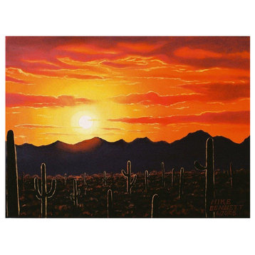 Mike Bennett Arizona Sunset Art Print, 9"x12"