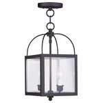 Livex Lighting - Milford Convertible Chain-Hang and Ceiling Mount, Black - Our Milford collection is an elegant transitional complement to your traditional or modern decor.  This model features a hand-worked steel construction and a handsome black finish.
