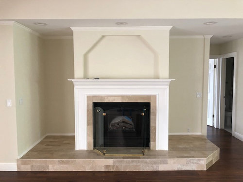 Help redesigning Fireplace wall in Family, off-center vaulted ceiling
