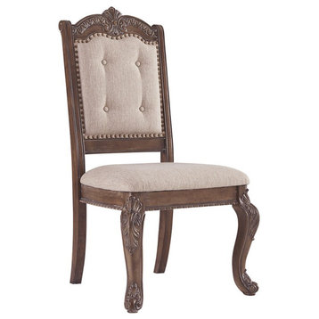Ashley Furniture Charmond Tufted Dining Side Chair in Dark Brown