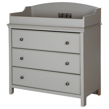 South Shore Cotton Candy Changing Table With Drawers, Soft Gray