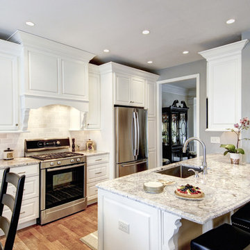 Granite Countertop with Overhang for Additional Seating