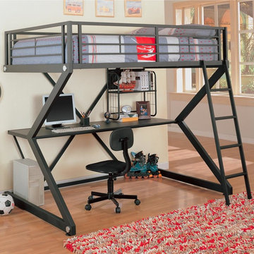 Workstation Full Loft Bed in Black - Coaster Co.