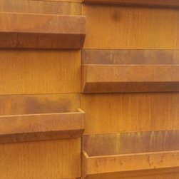 Modular walls ,planters and ponds in Corten , stainless and powder coated steel. - Products