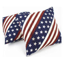 Stars and Stripes - Reversible Decorative Throw Pillows - Outdoor Cushions And Pillows