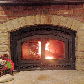 Montecito Estate EPA wood burning fireplace