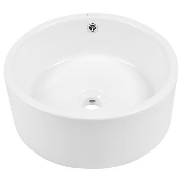 Monaco Round Vessel Sink, Glossy White