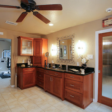 Master bathroom , closet and exercise room