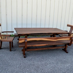 7ft Live Edge Walnut dining Set - Dining Sets