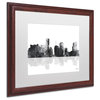 Watson 'Miami Florida Skyline BG-1' Art, Wood Frame, 16"x20", White Matte