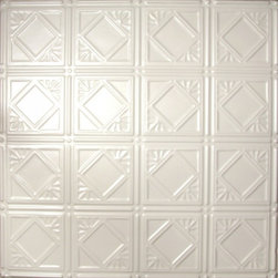 0603 Tin Ceiling Tile - White - Diamondback Squares - Ceiling Tile