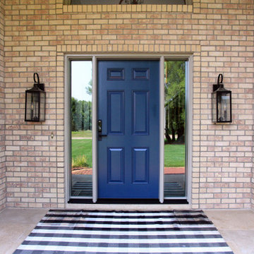 Navy Blue Ensemble Entry Door with Sidelites - Eau Claire, WI