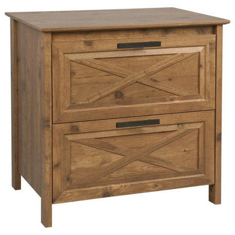 Saint Birch Austin 2-Drawer Modern Wood Lateral File Cabinet in Rustic Brown