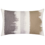 Elaine Smith - Murmur Camel Lumbar Indoor/Outdoor Performance Pillow, 12"x19" - Elaine Smith indoor / outdoor pillows are hand-crafted using Sunbrella solution-dyed acrylic yarns which are woven into intricate jacquard patterns and sophisticated stripes. By solution-dying the fabrics at the yarn level, rather than printing on the surface of the fabrics, our durable pillows will last longer, resisting rain, sun, mildew, and stains and retaining their color and vibrancy for years to come.   Soft and luxurious, these performance pillows are designed to endure everyday life. They are easy to clean after spills and mishaps from children, pets, or guests.  Proudly made in the USA, our pillows are constructed with superior attention to detail using only the finest US materials. Our pillows are hand sewn with tailored, hidden zippers, allowing easy cover removal for cleaning. To clean, machine wash cold and air dry. Each pillow is filled with a sealed insert of weather-resistant, 100% polyester fiber.   Our runway inspired pillows can beautifully transform any space into a well-designed, elegant retreat. At Elaine Smith, we believe that you should enjoy the same exceptional comfort and signature style in your outdoor living spaces as you do inside your home. Our indoor/outdoor Sunbrella performance pillows offer you a solution that you can use anywhere, worry free.