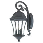 Acclaim Lighting - Acclaim Lighting 3612BK Waverly - Three Light Outdoor Wall Mount - This Three Light Wall Lantern has a Black Finish and is part of the Waverly Collection.  Shade Included.Waverly Three Light Outdoor Wall Mount Matte Black Hammered Water Glass *UL Approved: YES *Energy Star Qualified: n/a  *ADA Certified: n/a  *Number of Lights: Lamp: 3-*Wattage:60w Candelabra bulb(s) *Bulb Included:No *Bulb Type:Candelabra *Finish Type:Matte Black