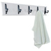 POW Furniture Kemper 21.7" Wall Rack With Steel Hardware, White, 5 Hooks