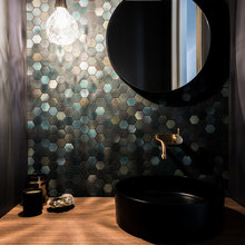 Sage green mosaic tile bathroom design