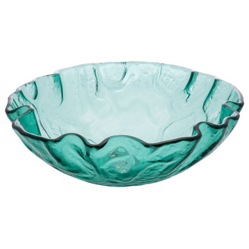Eden Bath EB_GS53 Green Free form Wave Glass Vessel Sink