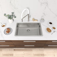 STYLISH 27 inch Single Bowl Undermount and Drop-in Stainless Steel Kitchen Sink
