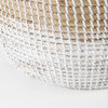 Maddie Light Brown & White Seagrass Round Baskets w/Handles (Set of 3)