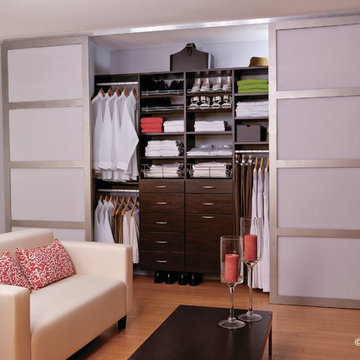 Espresso Modern Reach-In Closet