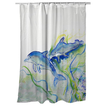 Betsy Drake Betsy's Dolphins Shower Curtain