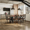 Amisco Laredo Distressed Wood and Metal Dining Table in Brown/Black