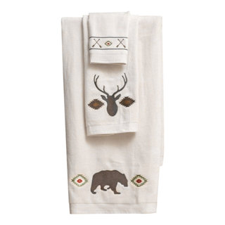 HiEnd Accents Aztec Bear Towel Set Mocha