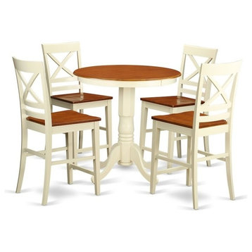 5-Piece Pub Table Set, Pub Table And 4 Counter Height Chairs