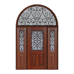 Prehung Sidelights-Transom Door 80 Fiberglass Palermo 1/2 Lite - Front Doors