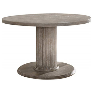 71725, Dining Table With Single Pedestal, Reclaimed Gray, Gabrian
