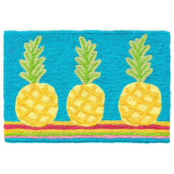 Pineapple Fiesta  Indoor Outdoor Accent Doormat,  20"x30"