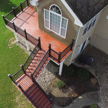 Zuri (Brazillia) Deck Extension with Timbertech Rails, Post & Beam Wraps & Light