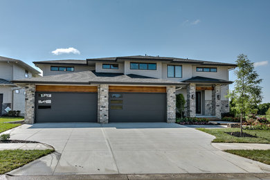 Trendy exterior home photo in Omaha