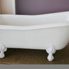 Ambassador White Slipper Clawfoot Tub With Bronze Feet, No Drilled Faucet Hole