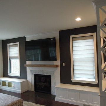 Fireplace Wall, Mantle, Plus Window Seats