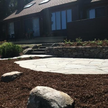 Bluestone patio and Fieldstone wall