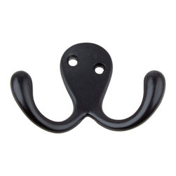 GlideRite Hardware - Hardware Octopus Double Hook, Matte Black - Wall Hooks