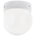 Hudson Valley Lighting - Bianco 1 Light Flush Mount, Polished Nickel Finish, Opal Glossy Glass - Features: