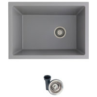 25 inch Dual Mount Single Bowl Gray Granite Laundry Sink S-825L